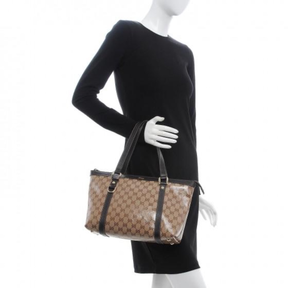 Authentic Gucci Crystal Monogram Medium Abbey Tot… - image 3